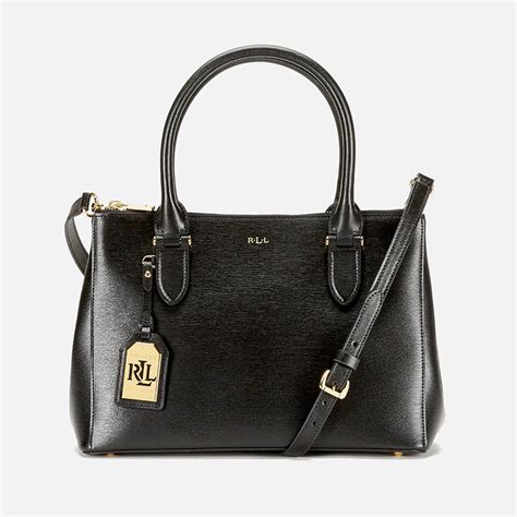 ralph lauren black leather bag|ralph lauren shopper bag.